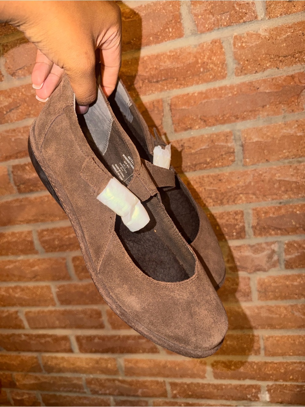 Lands' End Women's Brown Suede Slip-On Loafers